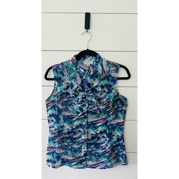 Tahari Petite Small Women's Sleeveless Blouse 100% Polyester - Picture 2 of 7